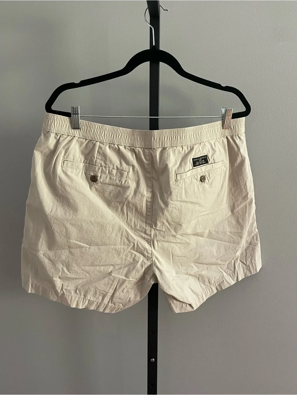 Banana Republic Cotton Elastic Waist Tan Chino Shorts Size 36